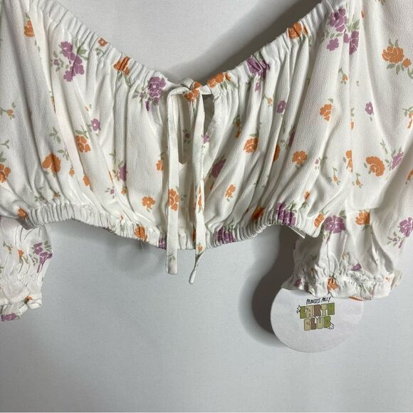 Princess Polly White Floral Caribou Crop Top Size 10 NWT - Picture 8 of 13